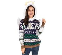 U LOOK UGLY TODAY Christmas Sweater, Funny Chunky Fair Isle Jumper with Santa Reindeer Snowflake,Unisex Festive Knitted Xmas Pullover Long Sleeve Pullover for Party, 3XL