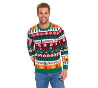 U LOOK UGLY TODAY Men's Ugly Christmas Jumper Funny Xmas Tree Gift Sweater Top - Colour me Christmas, Ma-18031, M