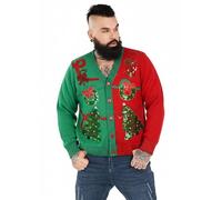 U LOOK UGLY TODAY Ugly Christmas Sweater Men Women Unisex Funny Chunky Fair Isle Knitted Festive Sweater Cardigans Pullover for Party L