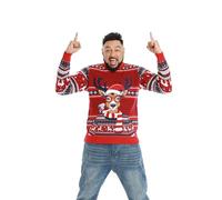 U LOOK UGLY TODAY Unisex Men Women LED Christmas Jumper Ugly Funny Chunky Knitted Festive Pullover Sweatshirt for Party XXL