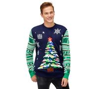 U LOOK UGLY TODAY Unisex Men's LED Christmas Jumper Light Up Novelty Rudolph Santa Reindeer Snowflakes Knitted Xmas Tree Ladies Sweater