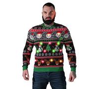 U LOOK UGLY TODAY Unisex Men's Ugly Christmas Jumper Funny, LED Fairisle Xmas Sweater Top - Festive Brights