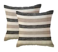 U-LOVE 2PACK Stripe Throw Pillow Cases Supersoft Square Decorative Cushion Covers 18 X 18 Inches (Stripe 001)