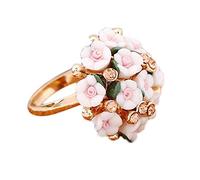 U-M PULABO 1pc Small Fresh Flowers Ring - Women's Stylish Metal-Ajustable Ring for Your Friend, Partner, Wife, Mother
