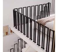 U/M Shape Stairs Handrail - Metal Stair Railing, Indoor Outdoor Non-Slip Support Poles, Retro Wrought Iron Safety Fence, Disabled Support Transitional Hand, Easy To Install Handrails Kit(Black-U,100cm