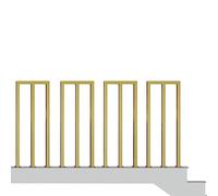 U/M Shaped Gold Iron Balusters for Steps & Loft Handrails 4 PCS Industrial Style Guardrail Spindles 21.6" Tall Indoor/Outdoor Deck Column