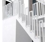 U/M-Shaped Stairs Handrail - Metal Deck Railing, Side Installation Square Railing Posts, Safety Non-Slip Step Grab Bars, Corridor Lofts Gardens Support Rod Kit(White-m,90CM)