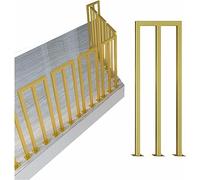 U/M Shaped Wrought Iron Stair il Indoor/Outdoor Railing for Safety Support Floor Mounted Gold Finish Height 33.5 in Durable Staircase Guardrail