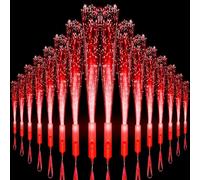 U-MOJOK 18 PCS Red LED Fiber Optic Wands Glow Sticks, Light Up Wands, Fiber Optic Lights Rod, Flashing Wands with 3 Light Modes for Wedding,Halloween,Christmas, Neon Party Favors Supplies
