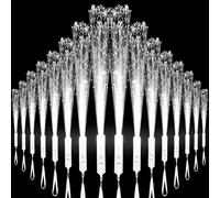 U-MOJOK 18 PCS White LED Fiber Optic Wands Glow Sticks, Light Up Wands, Fiber Optic Lights Rod, Flashing Wands with 3 Light Modes for Wedding,Halloween,Christmas, Neon Party Favors Supplies