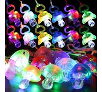 U-MOJOK 36 Pieces Light up Necklace Glow Pacifiers Glow in The Dark Flashing Pacifier Rave for Christmas New Year Concert Birthday Party Favors