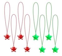 U-MOJOK 8 Pcs Light Up Necklaces Flashing Star Bead Necklaces Glow In The Dark Party Supplies for Weddings Birthday Valentines Mardi Gras July 4th Halloween Christmas, Middle, Plastic, Crystal