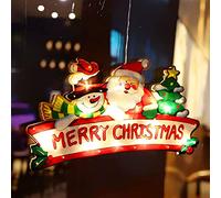 U/N Christmas Sucker LED LightsWindow Sucker Lamp Fairy String Light Window Decoration Christmas Hanging LED Lights-PoweredWaterproof Lights Decor for Christmas Party-No Battery-Merry Christmas