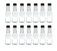 U Pack 100ml 3oz Woozy Bottle with Black Lids and Reducers, Pack of 14