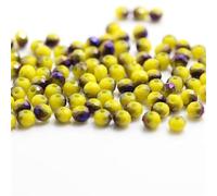 U Pick Color 1200pcs 4mm Rondelle Faceted Crystal Glass Beads Loose Spacer Round Beads for Jewelry Making (Solid Yellow Purple)