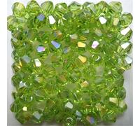 U Pick Colors 200pcs 4mm Bicone Beads Faceted Crystal Bead Glass Beads Loose Spacer Beads for DIY Jewelry Making (Olive Green)