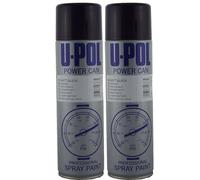 U-POL 2 x Power Can MATT BLACK Paint 500ml Aerosol UPol Powercan Matt Black - Durable top coat with a matt finish 2 x 500ml Aerosol Cans
