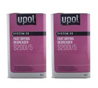 U-POL 2 x System 20 Anti-Static/Anti-Silicone Fast Panel Wipe&Degreaser 5 Litre - Ideal For Localised Panel Repairs