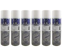 U-POL 6 x Power Can CLEAR LACQUER Paint 500ml Aerosol UPol Powercan Clearcoat Clear Lacquer 6 x 500ml Aerosol Cans