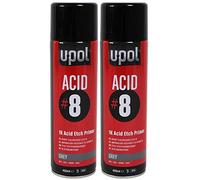 U-POL ACID#8 1K Etch Primer 6 x 450ml Galvanised Aluminium Steel Metal Davids ACID8 UPOL ACID 8 6 x 0.45Litre Cans Professional Automotive Primer