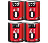 U-POL ACID#8 x 4 1K Etch Primer 1Litre Cans Galvanised Aluminium Steel Metal Davids ACID8 UPOL ACID 8 4 Litre Kit Professional Automotive Primer