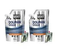 U-POL BAGDOL x 2 Dolphin Glaze Brushable Stopper Putty Hardener Self Levelling New Dent Hole Rust Body Filler Each UPOL BAGDOL is 440ml Ideal for Stone Chips/Pin Holes/Very Small Scratch Easy Sand