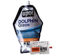 U-POL Dolphin Glaze Brushable Stopper Putty Hardener Self Levelling New Dent Hole Rust Body Filler UPOL BAGDOL 440ml Ideal for Stone Chips/Pin Holes/Very Small Scratch Easy Sand