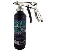 U-Pol Gravitex Stone Chip Protector White 1 Litre x1 Overpaintable Chassis Protection +Air Application Gun Tough Hard Durable Coating Designed To Reproduce The Manufacturers Original Stone Chip Finish