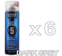 U-POL High#5 HIGHDG/AL 6 x DARK GREY 1K HS High Build Aerosol Paint Primer Filler 6 x 450ml Cans Fast drying, easy sanding and economical. Ideal for spot and smart repair.