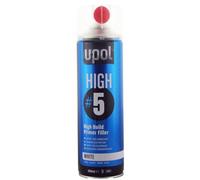 U-POL High#5 HIGHW/AL-5 WHITE 1K HS High Build Aerosol Paint Primer Filler 5 x 450ml Cans Fast drying, easy sanding and economical. Ideal for spot and smart repair.