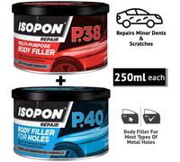 U-Pol Isopon P38 & P40, Multipurpose Body Filler - 250Ml Each