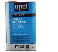 U-Pol S2080/1 System 20 HS Super Crystal Clear Coat 2:1 1 Litre Can. Excellent for matching difficult colours such as light silver metallics, Very high gloss finish ideal for most repairs