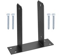 U-Post Support, Fence Post Supports, Wood Fence Pergola Post Base Brackets, Heavy Duty Square U-Shaped Post Support for Screwing On, Base Plate Fence Posts Anchors, 3.97 Inch