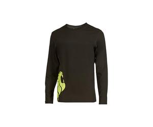 U-Power ALIEN, 100% Cotton T-Shirt, Long Sleeved, Slim-Fit, Ribbed Collar, Comfortable Casual Outerwear, with Serigraph Print 'Lion Head' (Black Carbon XL)