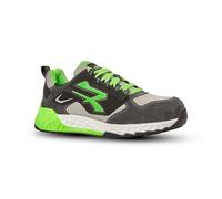 U-Power | Bran ESD S1PS Hi HRO FO SR Safety Shoes with Stretch Upper and Suede Leather, Super Critical Technology Sole, Black Green, Size 12