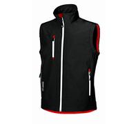 U-Power CLIMB, Softshell Gilet, Stretch Fabric, Lightweight, Windproof, Waterproof Jacket, with Full Zip, Warm Outer Wear, for Hiking, Running (Black Carbon XL)