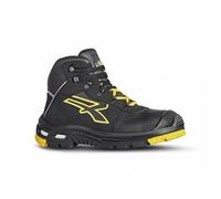 U-Power RL10524 Linea Building & Building Model Cosmo High Safety Shoes, S3 HRO HI SRC CI, Black/Yellow, 40 Size