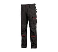 U-Power FREE, Men's Trouser, Multi_pocket Cargo Pant, Knee Pad Pockets, Removable Thigh Pocket, Comfortable Fabric, Elastic Insert, Durable Outer Wear (Black Carbon 56)