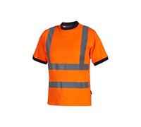 U-Power GLITTER, Slim Fit Classic T-Shirt, with Reflective Strips, and Sleeve Edge, Elasticated Ribbed Collar, Breathable Fabric (Orange Fluo M)