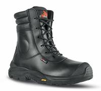 U-Power Leopard Mens Leather Work Safety Boots Hi Leg Vibram Lace Toecap Black