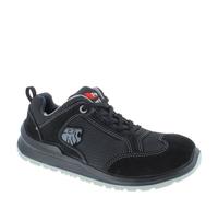 U-Power Men's Robert S1P Lace-Up Suede Safety Trainers in Black | Size: 4 U-Power Black 4