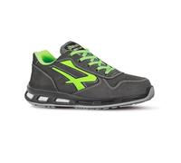 U-Power Red Lion Yoda, Unisex Safety Shoes, Lightweight, Flexible, Anti Puncture Leather Trainers, with Infinergy Insert, with Aluminium Toe Caps (Grey & Green 44)