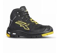 U-Power RL10524 Linea Building & Building Model Cosmo High Safety Shoes, S3 HRO HI SRC CI, Black/Yellow, 42 Size