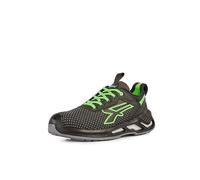 U-Power - Safety Low Sneakers with Bryan Anti-Shock Reinforcement - General Purpose - ESD S3 CI SRC, Black/Green, 4 UK