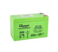 U-Power - Sealed AGM Rechargeable Lead Battery 12V 7Ah - General Use as Alarms, UPS/US, Safety, Toys, Etc - Faston Terminal F1 4.8 mm