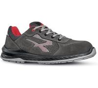 U-Power Red Industry® Radial, Unisex Safety Shoes, Lightweight, Flexible, Anti Puncture Leather Trainers, with Infinergy Insert, with Aluminium Toe Caps (Black 45)