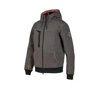 U-Power TASTY, Full Zip Sweatshirt, with Large Pockets, Soft Fleece, Cotton Stretch Fabric, High Collar, Adjustable Hood, Comfortable Winterwear (Grey Meteorite 4XL)
