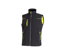 U-Power UNIVERSE, Sleeveless Jacket, Softshell Vest, with Microfleece Lining, Water-resistant, Windproof, Breathable Fabric, Full Zip, Multi-Pockets (Black Carbon S)