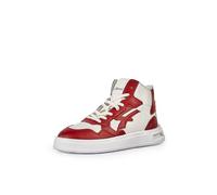 U-Power Urban Lifestyle Kalysta, White and Red Sports and Casual Shoes in Soft Leather. High Sneakers with Non-Slip Sole with Infinergy Insert, Ideal for Daily Use, White Red
