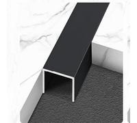 U-Profile Aluminium 25 mm x 10 mm (W x H), U Channel for Wall Strips, Decorative Strip Frame & Joint Cover(Black,130cm/51in)